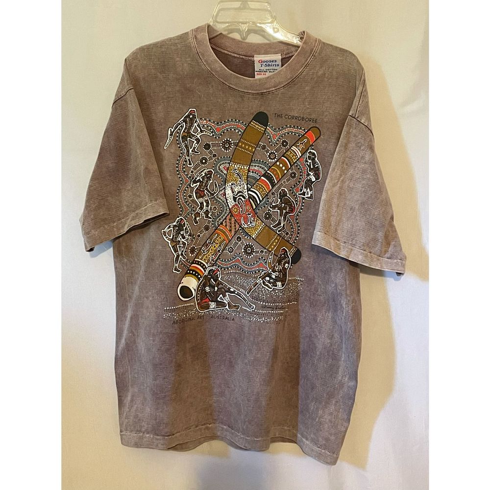 90s Vintage Australia Art Dyed T-Shirt XL